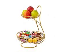 2 Tier Wire Fruit Basket - 2-Tier Veggies Storage | Countertop Fruit Stand | for Countertop Party Buffet Apartment Kitchen Home Office Dining Table Living Room Study Hotel