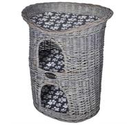 2 tiers Niche en forme d'arbre à chat en saule avec griffoir & coussin