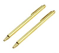 2 tiges de radiesthésie en cuivre à 99,9 % pour la détection de l'eau, du trésor et des minéraux - Outils de détection de métaux avec construction en laiton et acier inoxydable, longueur 55 cm (doré)