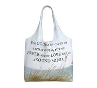 2 Timothée 1:7 Dieu t'a donné un esprit de crainte Sac fourre-tout en toile pour femmes - Polyester léger et résistant, grand format, idéal pour les trajets, le shopping et les voyages