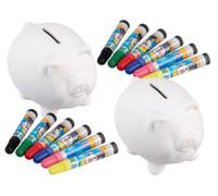 2 tirelires cochon en porcelaine personnalisables Playtastic