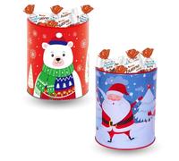 2 Tirelires de Noël garnies de 20 chocolats Kinder Schokobons, Mini-Bueno, Country, Maxi