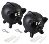 : 2 tirelires personnalisables tableau noir avec 6 craies