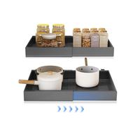2 Tiroir Coulissant Cuisine, Aucun PerçAge Requis Rangement Coulissant Placard Cuisine Extensible Et Pas Facile à Rouiller Tiroir Coulissant Convient Pour La Cuisine Réglable 32-52×42×7cm (grey*2)