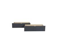 2 Tiroirs De Lits Roulettes 99 X 37 X 26 Cm Gros Tissu Gris Anthracite