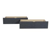 2 tiroirs de lits à roulettes 99 x 37 x 26 cm gros tissu gris anthracite Beige G
