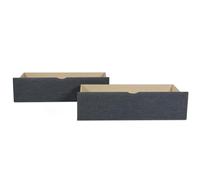2 Tiroirs De Lits Roulettes 99 X 37 X 26 Cm Gros Tissu Gris Anthracite