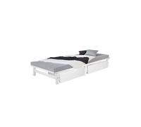 Homestyle4u – 2 tiroirs de rangement blanc à roulettes pour lit gigogne