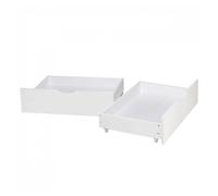Homestyle4u – 2 tiroirs de rangement blanc à roulettes pour lit gigogne