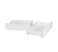 2 tiroirs de Rangement blanc à roulettes pour lit gigogne