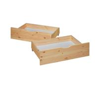 Homestyle4u – 2 tiroirs de rangement en bois à roulettes pour lit gigogne – Multicolore G