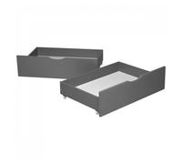 2 Tiroirs De Rangement Gris Roulettes Pour Lit Gigogne