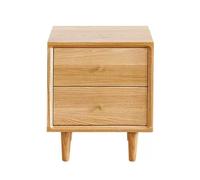 2 tiroirs - Table de chevet en bois naturel - Dimensions : 48 x 40 x 35 cm (H x l x P).