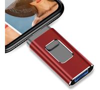 2 to pour iPhone Plus 11 12 ipad clé USB double usage mobile OTG Micro clé USB 512GB 128GB 256GB 1T PENDRIVE 3.0-XCK-Rouge-256 GO