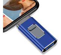 2 to pour iPhone Plus 11 12 ipad clé USB double usage mobile OTG Micro clé USB 512GB 128GB 256GB 1T PENDRIVE 3.0-XCK-Bleu-128 Go