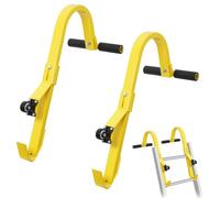 2 Toits Crochets pour Échelle Kit, Capacité de Charge 300kg, Crochet en Acier avec Roue, Stabilisateur d'Échelle, Adaptateur Universel pour Échelle en Alliage d'Aluminium, Extension de Toit