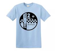 2 Tone Records The Specials Retro Music T-shirt pour homme Northern Soul Reggaes Top, T-shirt bleu ciel imprimé noir, M