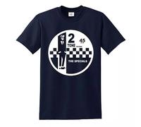 2 Tone Records The Specials Retro Music T-shirt pour homme Northern Soul Reggaes Top, T-shirt bleu marine imprimé blanc, XXL