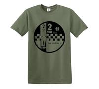 2 Tone Records The Specials Retro Music T-shirt pour homme Northern Soul Reggaes Top, Vert militaire - Imprimé noir, XL