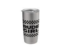 2 Tone Ska Checkered Rude Girl Gobelet isotherme en acier inoxydable double paroi