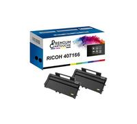 2 Toner 407166 (Noir) - Compatible pour RICOH