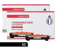 2 Toner pour Brother TN 1030 Black 1000 Pages avec Brother L-1110 1110E 1110R 1112 1112E 1112R 1210W 1212W, MFC-1810 1810E 1810R 1815R 1910W, DCP-1510 1510E 1510R 1512 1512E 1512R 1610W 1612W; Fuji Xe