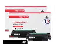 2 Toner pour DELL 593-10329 Black 6000 Pages avec Dell 2335dn 2355dn