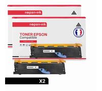 2 Toner pour EPSON C13S050166 Black 6000 Pages avec Epson EPL 6200 Epson 6200 DTN Epson 6200 N