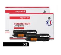 2 Toner pour EPSON C13S050435 Black 8000 Pages avec Epson Aculaser M 2000 Epson Aculaser M 2000 D Epson Aculaser M 2000 DN Epson Aculaser M 2000 DT Epson Aculaser M 2000 DTN