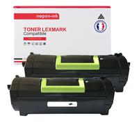 2 Toner pour LEXMARK 50F2X00 Black 10000 Pages avec Lexmark MS410D MS410dn MS415Dn MS510Dn MS610De MS610dn MS610Dte MS610Dtn