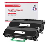 TONER E460X11E E460X11E Noir x 2 Compatible pour LEXMARK- Lexmark E460 E460DN E460DW Optra E460DN Optra E460DW Optra E460 Series
