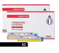 2 Toner pour OKI 43487712 Black 6000 Pages avec OKI C 8600 CDTN OKI C 8600 DN OKI C 8600 DTN OKI C 8600 N OKI C 8600 Series OKI C 8800 CDTN OKI C 8800 DN OKI C 8800 DTN OKI C 8800 N OKI C 8800 Series