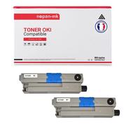 2 Toner pour OKI 44469803 Black 3500 Pages avec OKI C 310 DN OKI C 330 DN OKI C 331 DN OKI C 510 DN OKI C 511 DN OKI C 530 DN OKI C 531 DN OKI MC 351 DN OKI MC 352 DN OKI MC 361 DN OKI MC 362 DN OKI M