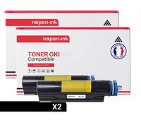 2 Toner pour OKI 44574702 Black 3000 Pages avec OKI B411 OKI B411D OKI B411DN OKI B431 OKI B431D OKI B431DN MB461 MFP OKI MB471 MFP OKI MB471W MFP OKI MB471DNW MFP OKI MB491 MFP OKI MB491DN MFP