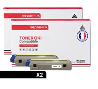 2 Toner pour OKI 44844508 Black 10000 Pages avec OKI C 831 CDTN OKI C 831 DM OKI C 831 DN OKI C 831 N OKI C 831 Series OKI C 841 CDTN OKI C 841 DN OKI C 841 N