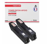TONER 407543 407543 Noir x 2 Compatible pour RICOH AFICIO- Rico Aficio SP C 250 C 250 dn C 250 sf C 260 DNw C 260 SFNw C 261 SFNw / SP C 260 DNw 260
