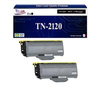 2 Toners compatibles avec Brother TN2120 pour Brother MFC-7320, MFC-7440, MFC-7440N, MFC-7840, MFC7-840W - 2 600 pages - T3AZUR