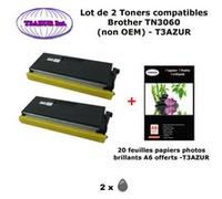 2 Toners compatibles TN3060 pour imprimante Brother HL 5150DLT, 5170, 5170DN, 5170DNLT+20f A6 brillants - T3AZUR G