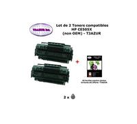 2 Toners compatibles type remplace HP CE505X ,HP 05X pour HP LaserJet P2030 2035 2050 2055 Noir +20f papiers photos A6 -T3AZUR