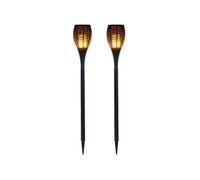 : 2 torches de jardin 64 LED avec effet flamme et batterie 2000 mAh
