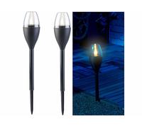 2 torches de jardin solaires à LED aspect flamme - Lunartec