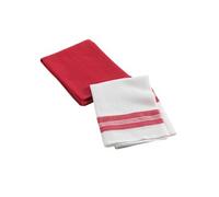 Douceur d'Intérieur – 2 torchons Au Bistrot Rouge – Coton nid d'abeille 50 x 70 cm