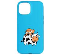 2 Tortues d'eau Vache équitation Amis Mignon Happy Duo Team Cute Coque pour iPhone 15