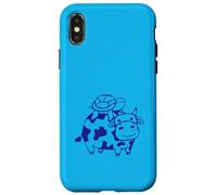 2 tortues d'eau Vache équitation Amis Mignon Happy Duo Team Cute Coque pour iPhone X/XS