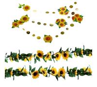 2 Tournesols, 1 Bannière De Tournesol, Tournesols Artificiels, Couronne De Tournesol, Vigne De Fleurs, Tournesol Artificiel, Faux Tournesols