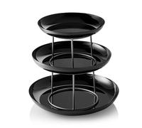 2 tours Gourmet Black Steel & Style, 3 niveaux, hauteur 32 cm, acier nickel-chrome