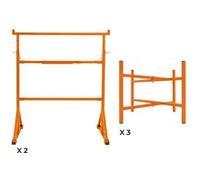 2 Tréteaux de Maçon & 5 Supports en X 500 mm en Acier Établi de Travail