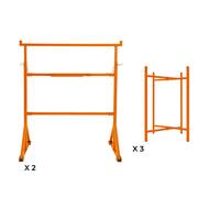 2 Tréteaux de Maçon & 5 Supports en X 750 mm en Acier Établi de Travail