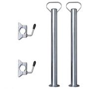 2 Tubes de support et 2 colliers pour roue jockey de remorque de 48 mm vidaXL