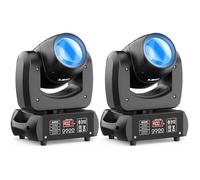 2 unités 100W Lyre LED Projecteurs DJ à Tête Mobile Lumières de Soirée Disco avec Gobos Rotatifs Prisme par le son pour les fêtes de mariage, les groupes d'église, les spectacles, les bars